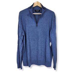 Banana Republic Italian Merino Half Zip Sweater Mens XL‎ Blue Long Sleeve